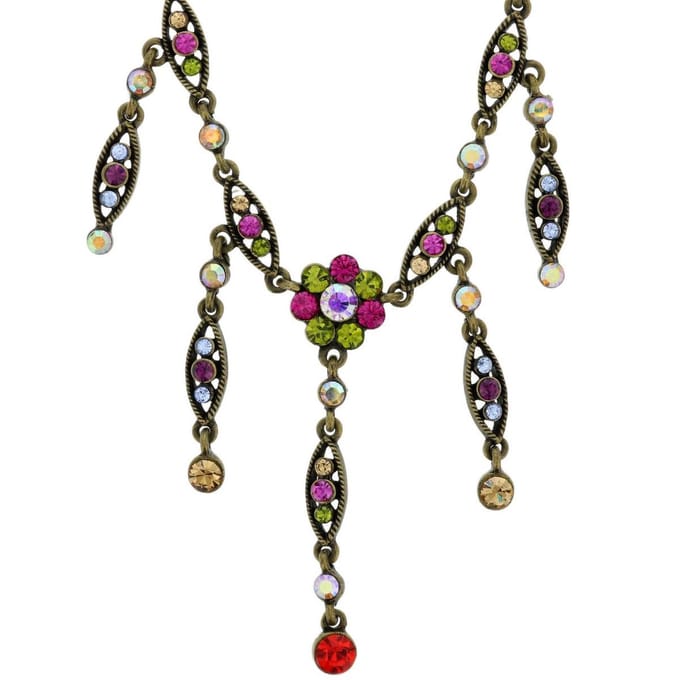 Behave® Korte ketting met bloem 40,5 cm - Nikkelvrij