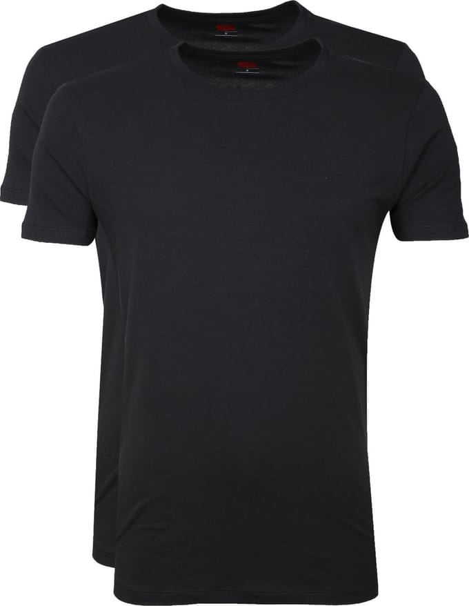 Levi's T-shirt Ronde Hals Zwart 2Pack - Maat XL - Heren - Basic T-shirt