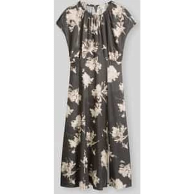 Vloeiende midi-jurk van pure viscose
