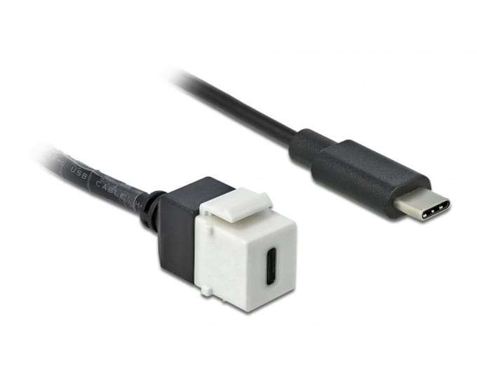 USB-C Keystone module - USB-C (m) | USB3.0 5 Gbps | wit | 0,25 meter