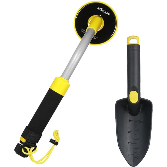 Onderwater Metaaldetector 100 Voet/30M Volledig Waterdicht Handheld Pinpointer Pulse Inductie Metaal with shovel geel