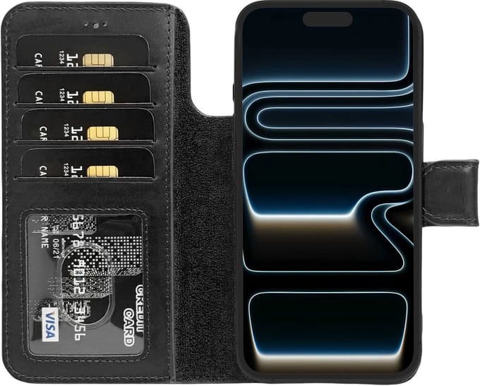 Lykke - iPhone 17 Pro Max hoesje - Echt leren met pasjeshouder - MagSafe compatibel