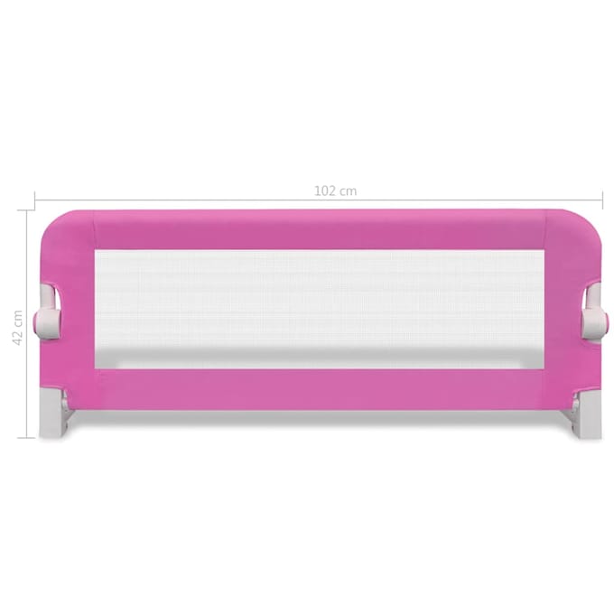 Garde-corps de sécurité pour lit d'enfant 2 pièces Rose 102 x 42 cm