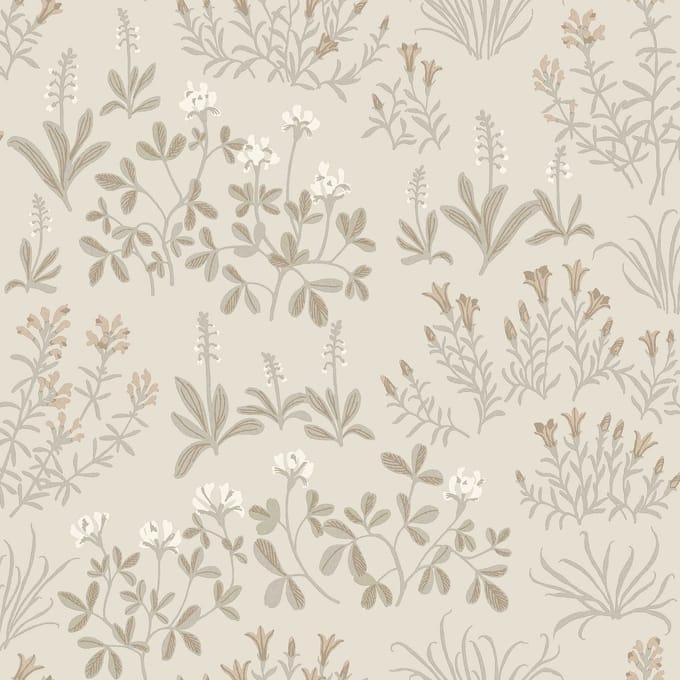 Boråstapeter Vliesbehang 5805 - Nordic Folks - Botanisch Beige - 53cm x 10.05m