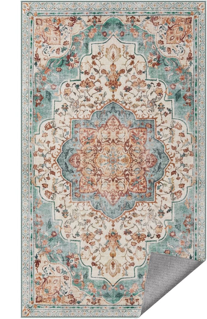 MAZAZU - Tapijt - Antislip - Wasbaar - Blauw - 92x153