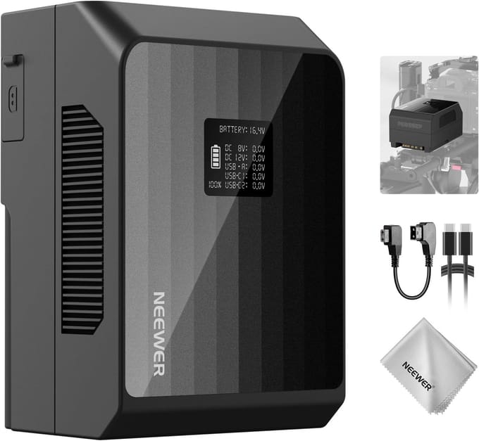 Mini V-Mount Accu - V Lock Batterij - Video Camera Voeding - Snel Opladen PD 100W
