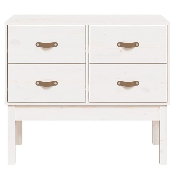vidaXL - Wandkast - 90x40x78 - cm - massief - grenenhout - wit