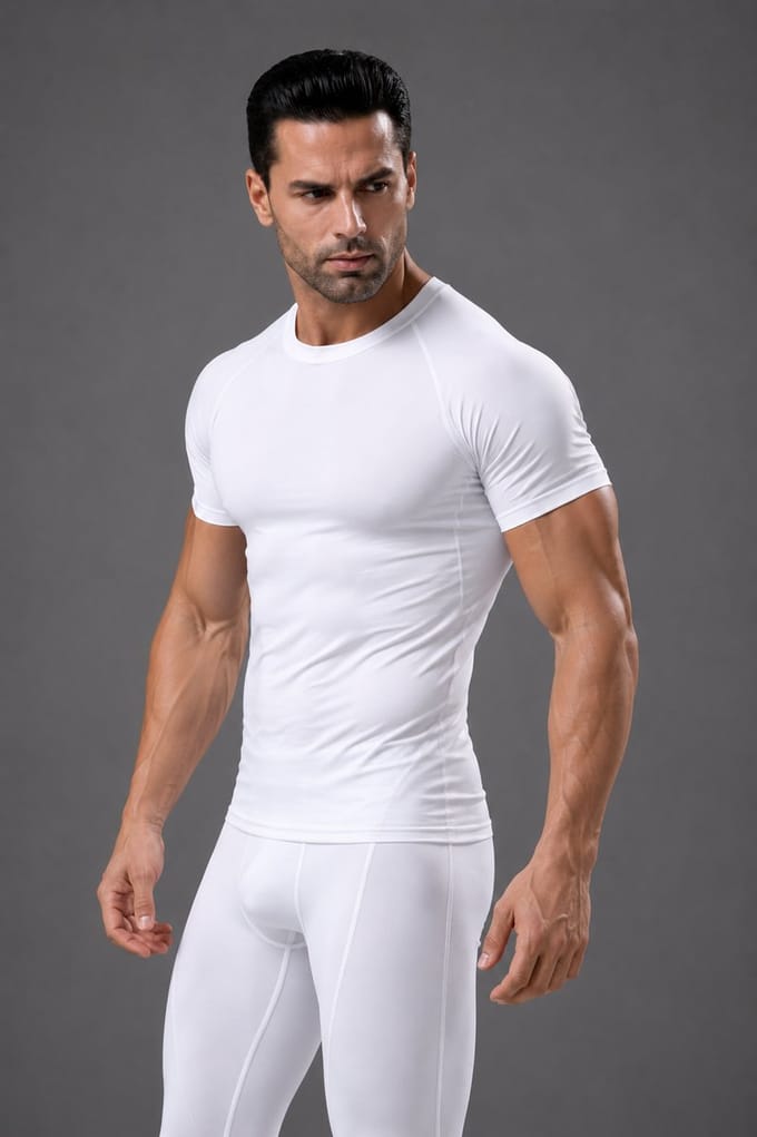 SparkNine Aeroflex heren sport t-shirt - strakke & aansluitende fit - S - wit - ademend & sneldrogend - elastisch