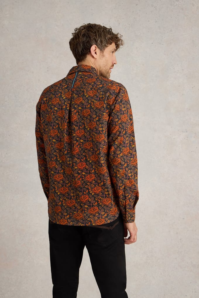 White Stuff Block Floral Printed Shirt Brown Multi Größe: M | Casual hemden Outlet | Herren | Braun