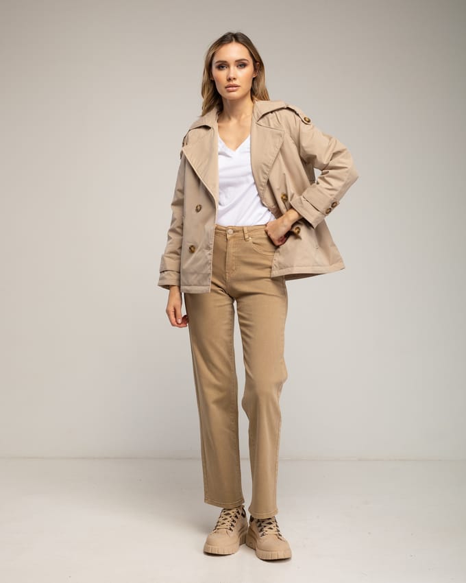 Basic wide leg jeans met een hoge taille.