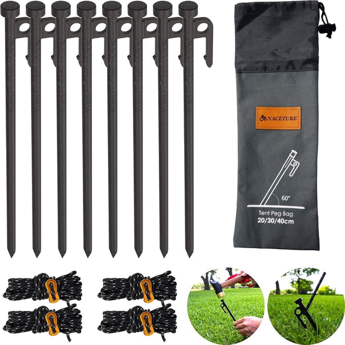 8 Stuks Stevige Korte Touwen voor Camping en Buitenactiviteiten