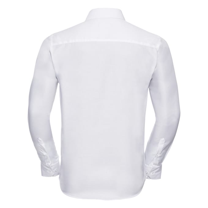 Russell Collection Heren Ultimate Non-Iron Shirt met Lange Mouwen (Wit)