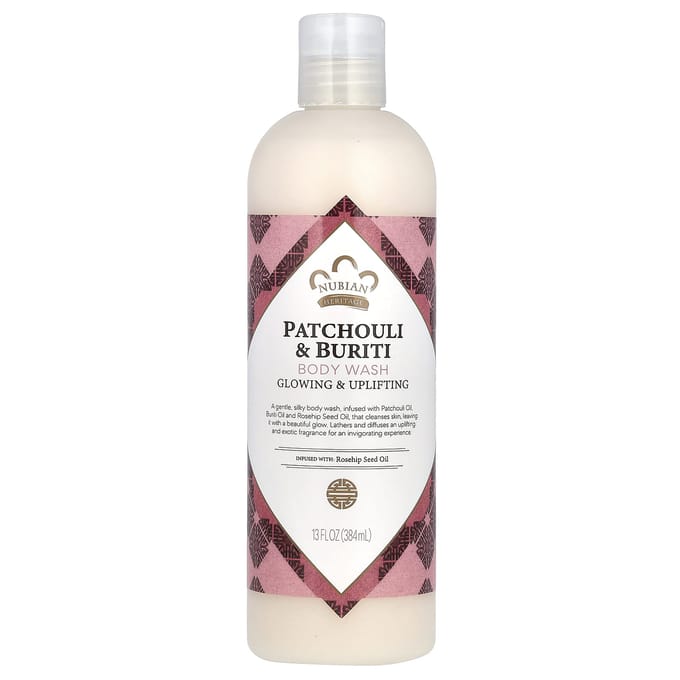 Nubian Heritage, Body Wash, Patchouli & Buriti, 13 fl oz (384 ml) white