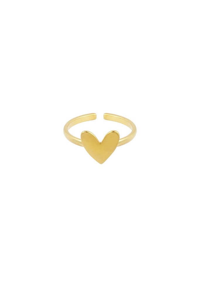 Verstelbare ring Classic love - goudkleur - Roestvrij staal