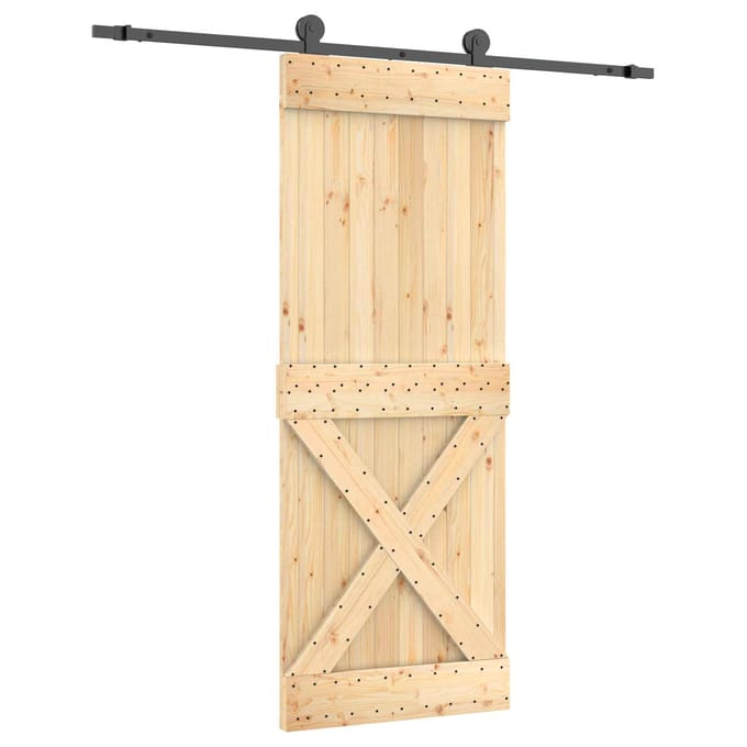 vidaXL - Schuifdeur - 80 - x - 210 - cm - Massief - Pine - Hout - (Onbehandeld)