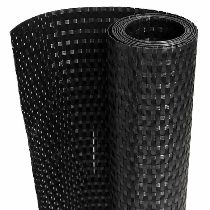 vidaXL - Balkonscherm - 500x100 - cm - poly - rattan - zwart