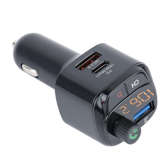 Adaptateur Bluetooth Voiture V5.0 Transmetteur FM Bluetooth Lecteur de Musique MP3 avec Double Charge USB black