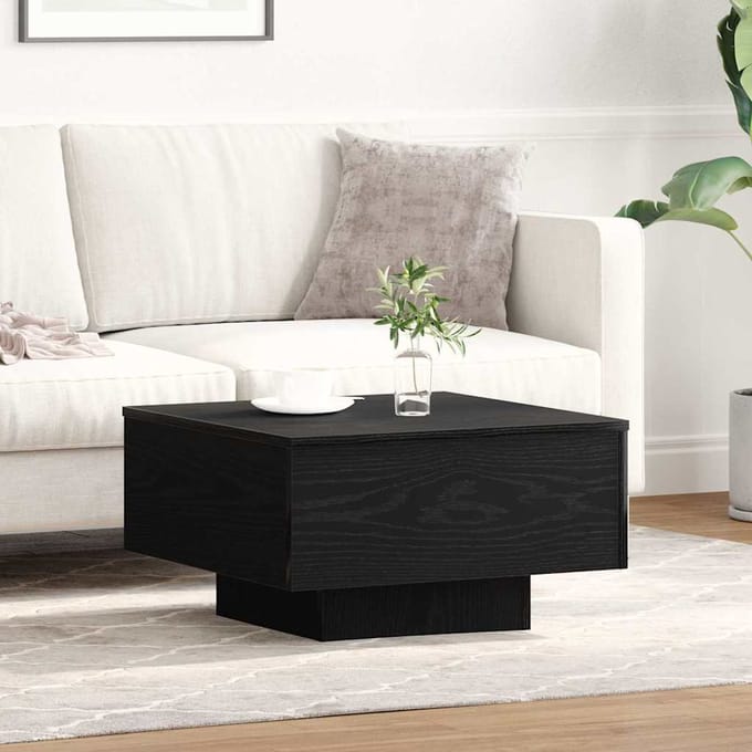vidaXL - Salontafel - Zwart - Eiken - 55 - x - 55 - x - 31 - cm
