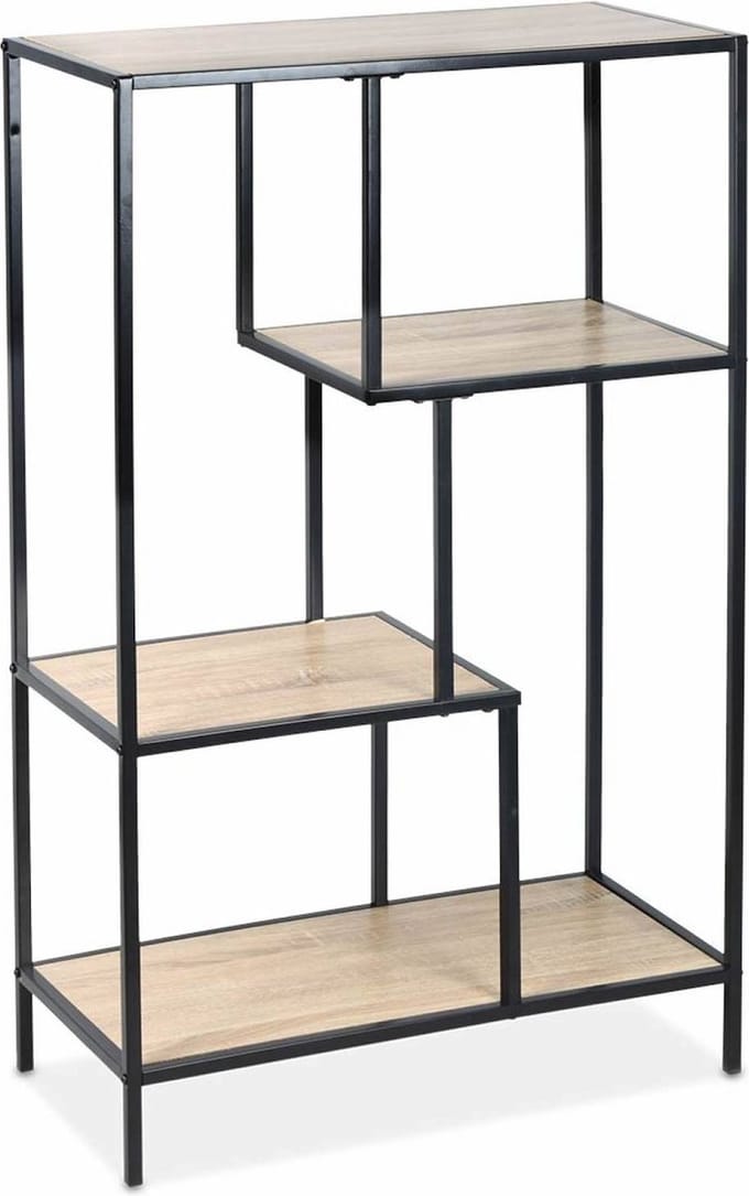 sweeek - Open wandkast metaal asymmetrisch 4 vakken 69cm - loft