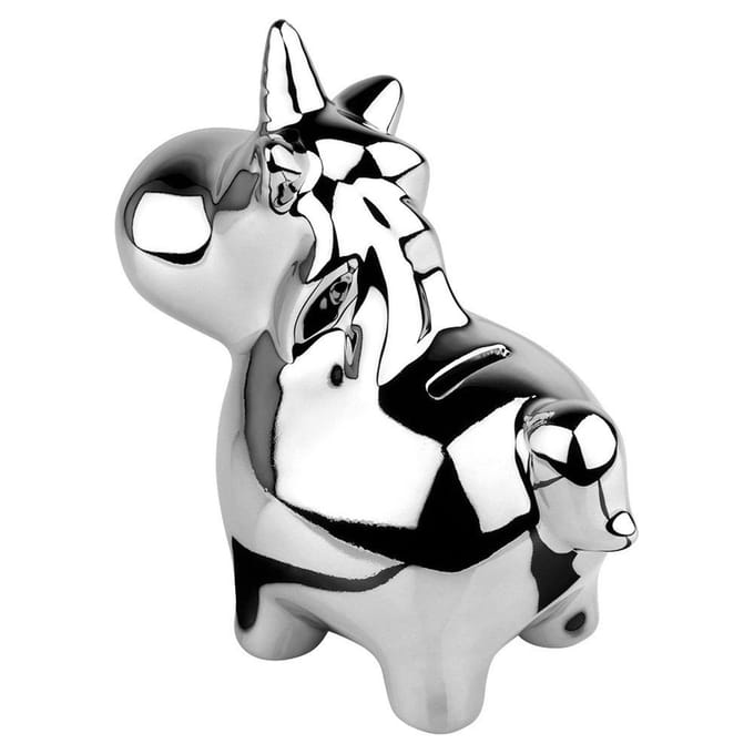 Spaarpot Keramiek Zilver Spiegel 18x10,5 cm - Spaarvarken - Spaardoel