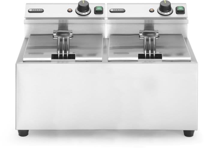 Friteuse professionnelle Mastercook 7kW 230V 2 x 8L - Hendi 207307 230V / 8 L