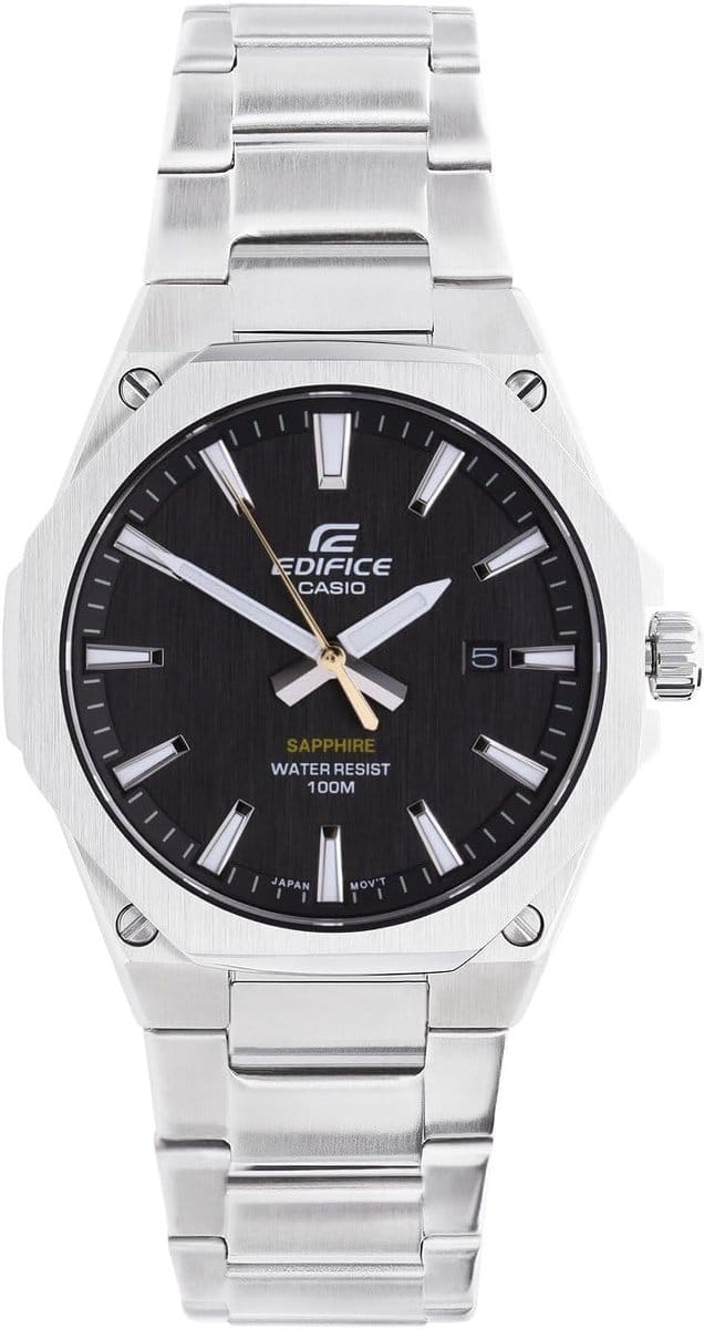 Zwart Horloge met Saffierglas en Waterbestendigheid tot 10 Bar