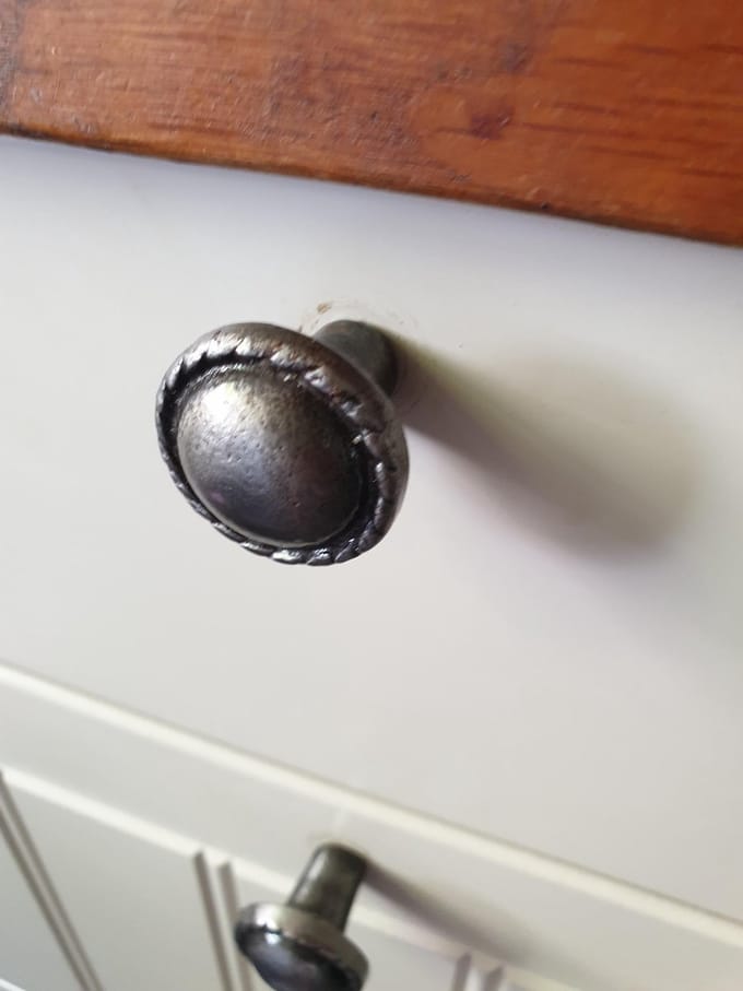 Ronde knop oud blank 30 mm
