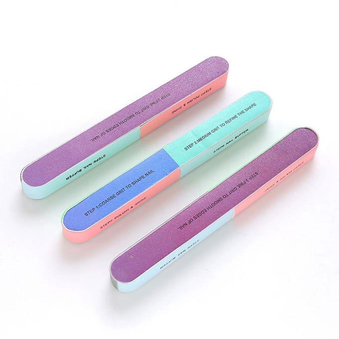 Lime à ongles Bloc de ponçage Manucure Pédicure Outil de polissage à six faces white