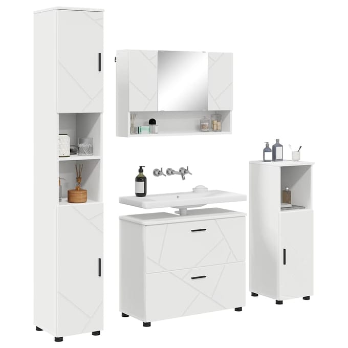 vidaXL - Badkamermeubel - Set - 4 - st - Wit - 35 - x - 30 - x - 192 - cm
