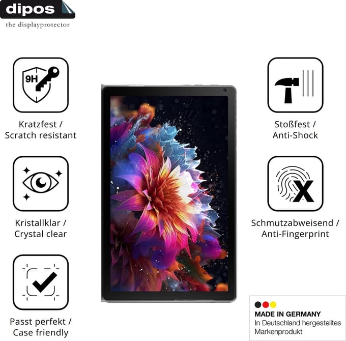 dipos – 2x Pantserfolie geschikt voor Laptok KB1001 10.1 | 9H Screenprotector