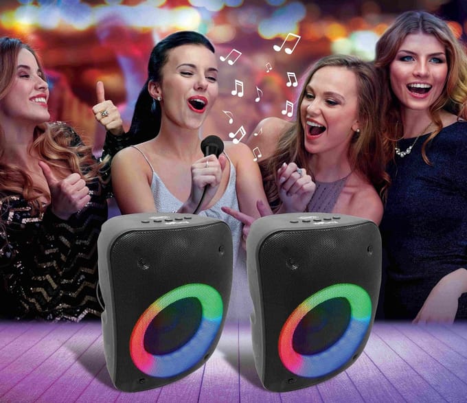 Een paar Krachtige Stereo Bluetooth Luidsprekers iParty®