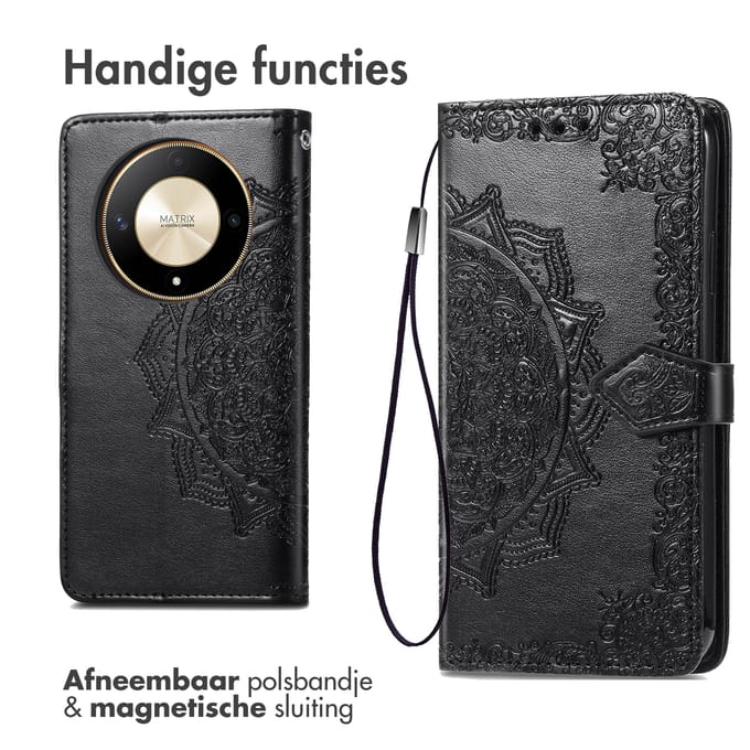 imoshion Hoesje - Geschikt voor Honor Magic 6 Lite - Mandala Bookcase - Zwart