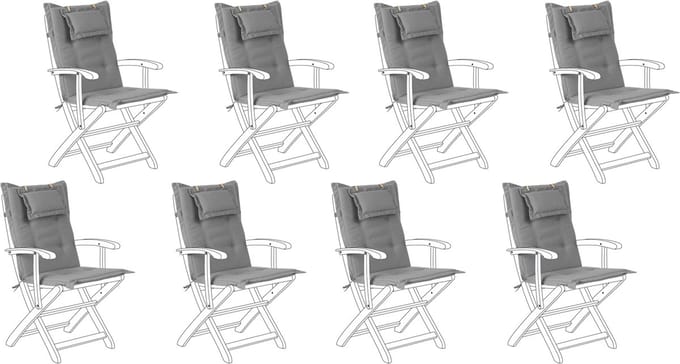 MAUI - Zitkussen set van 8 - Donkergrijs - 40 x 54 cm - Polyester