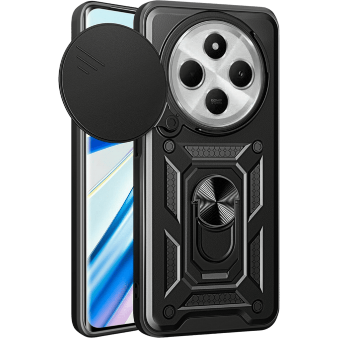 CaseBody Xiaomi Redmi 14C Shield Case met Camera-slider Zwart