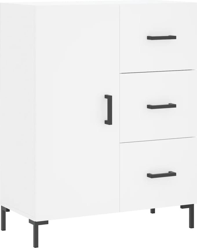 vidaXL - Dressoir - 69,5x34x90 - cm - bewerkt - hout - wit