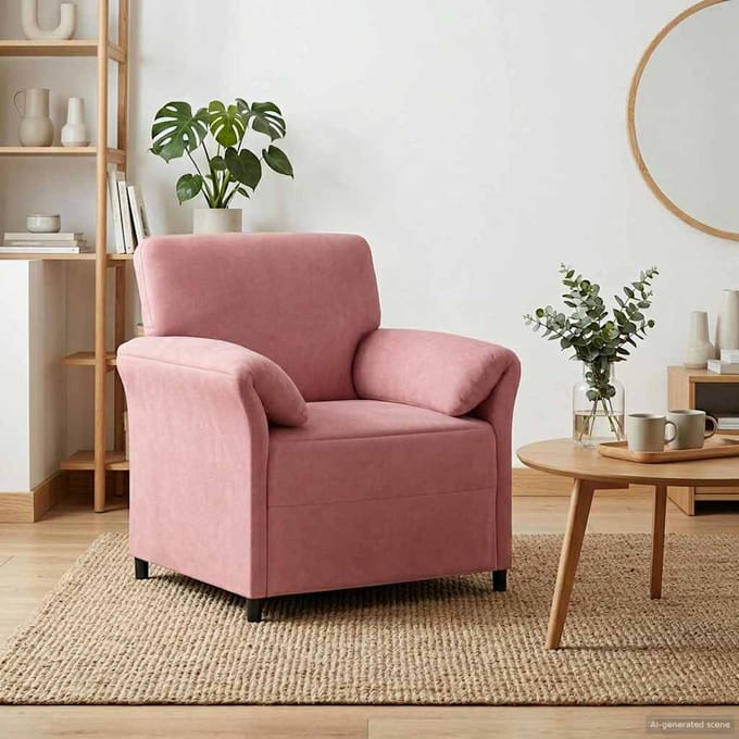 vidaXL - 1-Zits - Bank - Roze - 88 - x - 83 - x - 95 - cm - Fluweel
