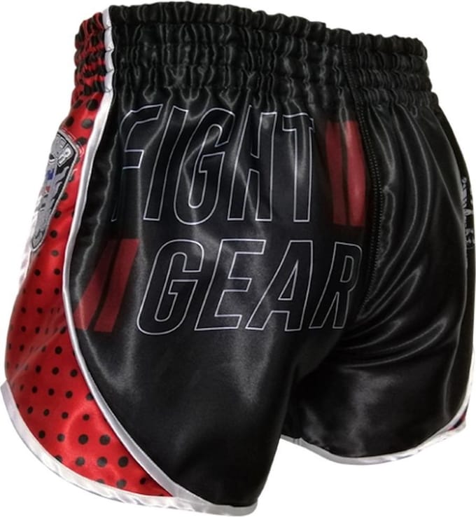 Booster Muay Thai Short Ad Vintage Shield Zwart Rood