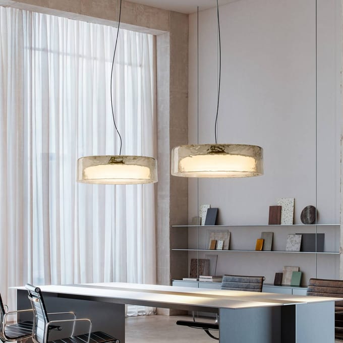 MARSET LED hanglamp Ringo, Ø 70 cm, rookgrijs, kunststof