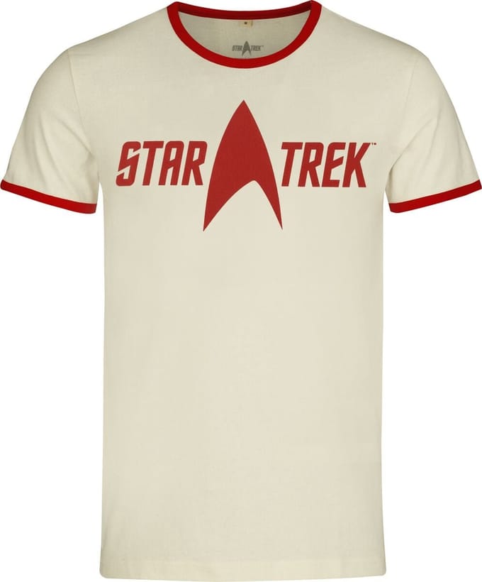Star Trek Logo - Ringer Shirt Heren T-shirt - gebroken wit - L