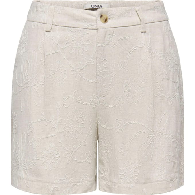 Only Onlsiesta hw linen bl emb shorts pnt moonbeam/w. t