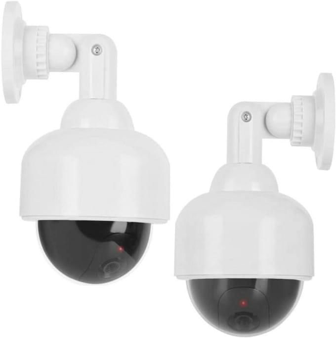 Dummy Beveiligingscamera Set (2 stuks) met Solar LED Flitser voor Binnen en Buiten