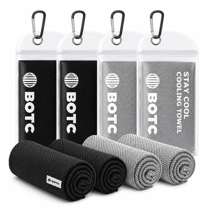 BOTC Towelling Sporthanddoek - Cooling Towel - 100x30cm - 1 set van 4 stuks - Ice Towel - Absorberend - Sneldrogend
