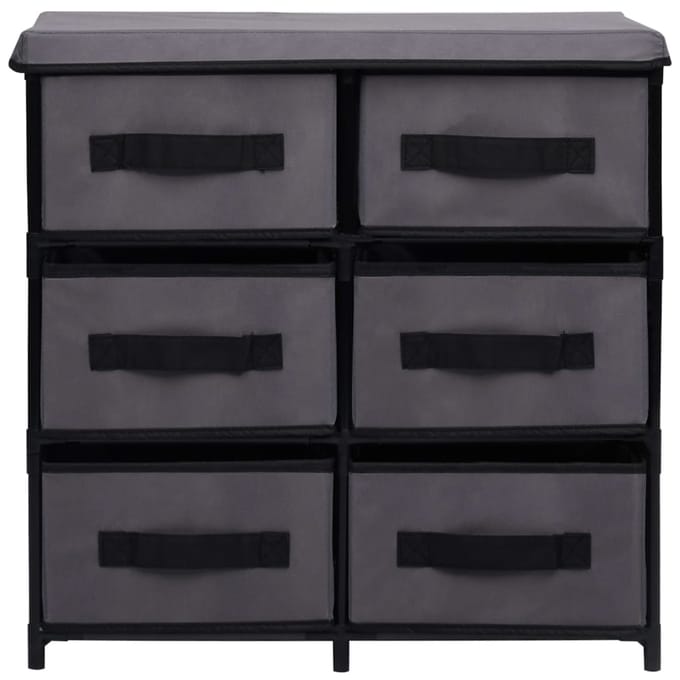 vidaXL - Opbergkast - met - 6 - lades - 55x29x55 - cm - staal - grijs
