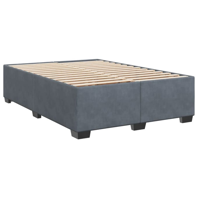 vidaXL - Bedframe - zonder - matras - 160x200 - cm - fluweel - donkergrijs