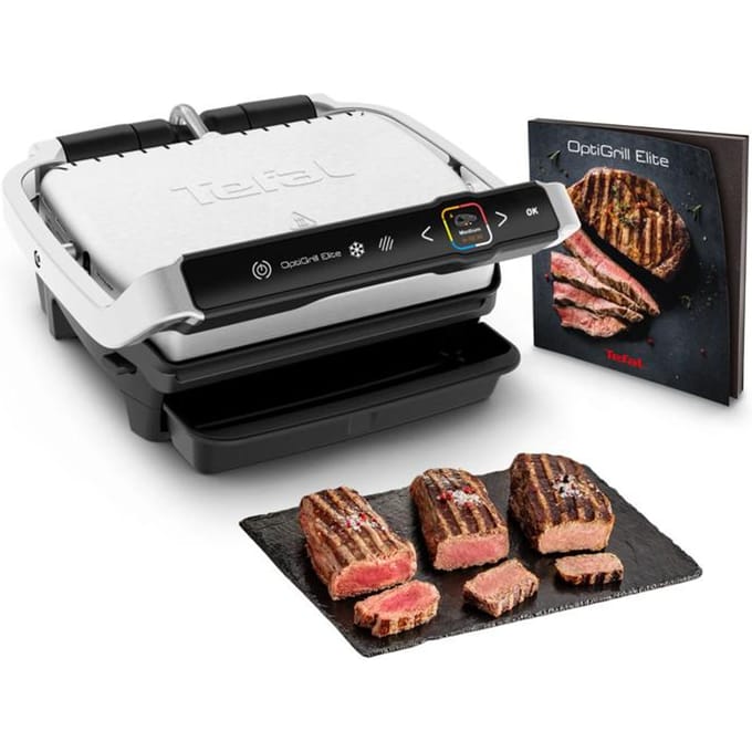 Tefal OptiGrill Elite GC750D Slimme contactgrill met digitale grillassistent  - 12 automatische programma's