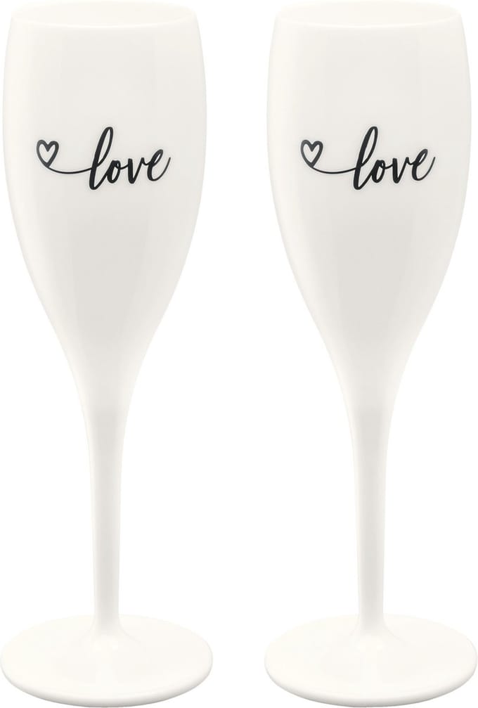 Champagneglas, 0.1 L, Set van 2, Organic, 'Love' - Koziol | Cheers No. 1