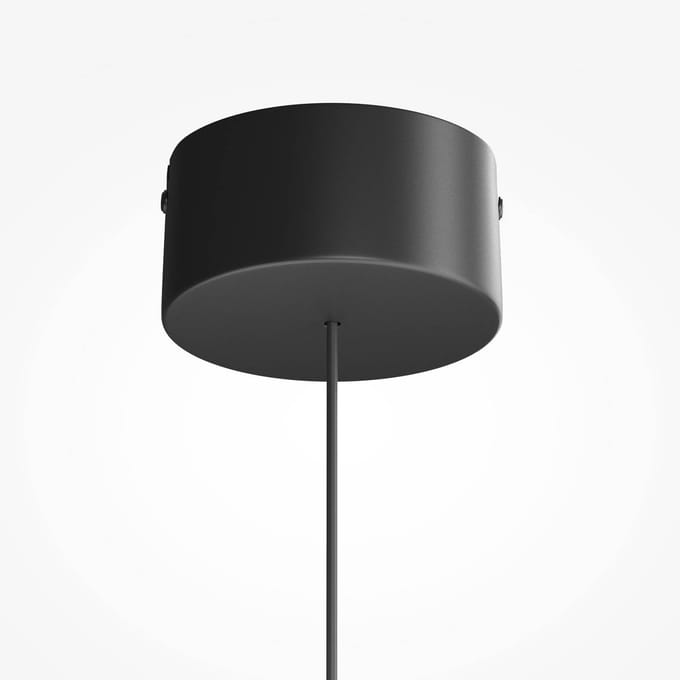 Maytoni LED hanglamp FLOAT, helder/zwart, Ø 20 cm, glas/metaal
