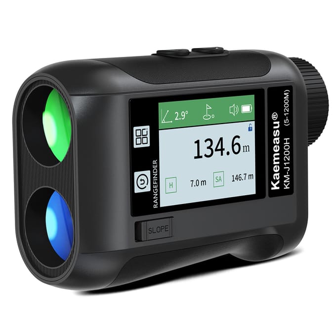 600M / 800M / 1200M / 1500M Golf Afstandsmeter Afstandsmeter met LCD Touchscreen 6.5X 1200M zwart