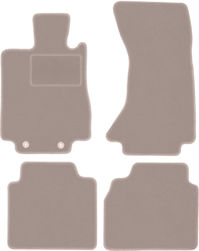Beige velours matten voor: Mercedes S W220 4Matic lang (1998-2005)