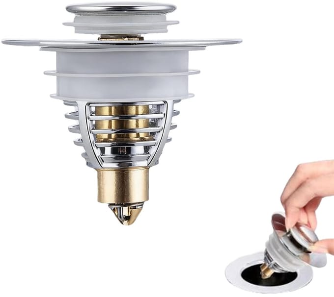 Dailygoods- Wastafelstop Universeel - Afvoerstop met Zeef - Korfplug